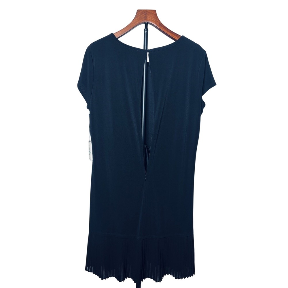 Calvin Klein | Plus Size Black Pleated Cocktail Sheath Dress | Size 16 - Picture 3 of 7